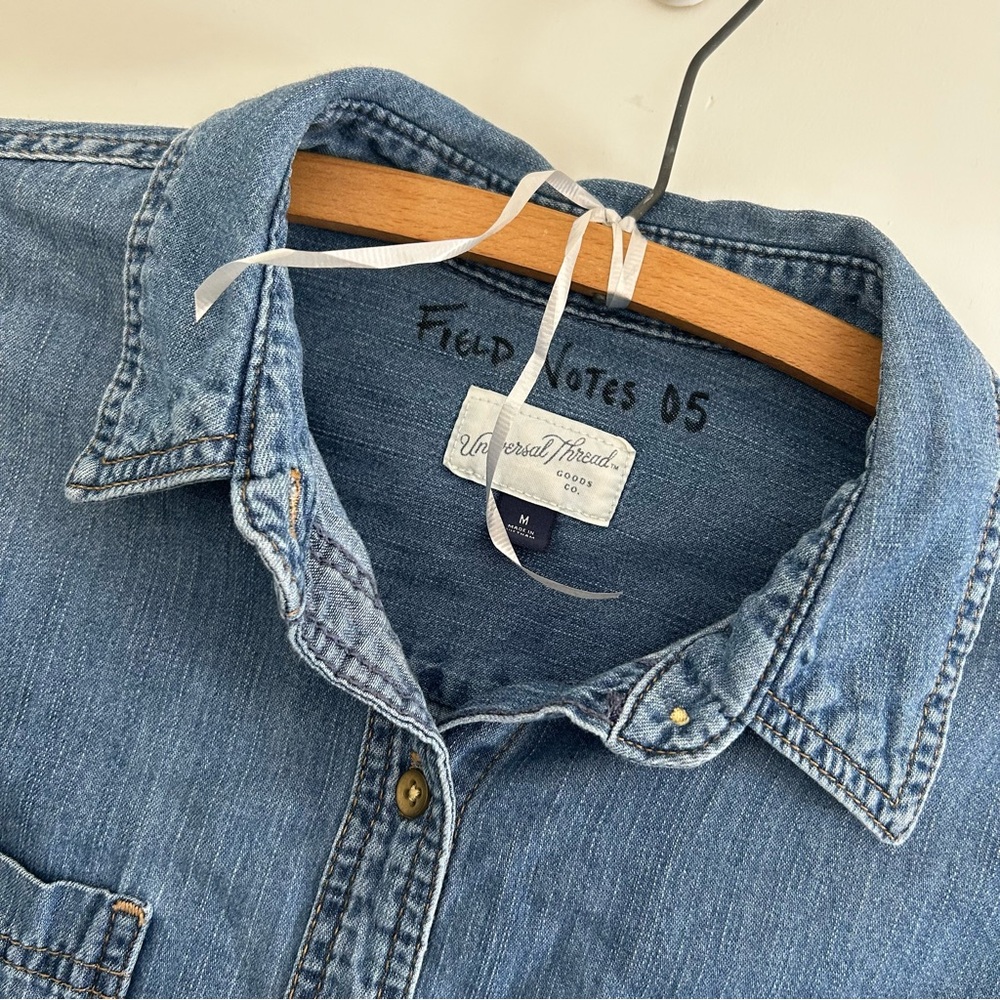 Universal Thread Hand Painted Leopard Button Up D… - image 7